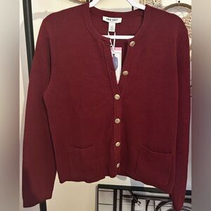 Nine West Women's Deep Red Cardigan- NWT